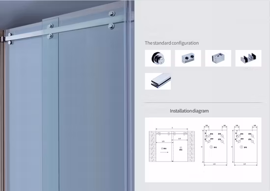 Crl Cambridge Système de porte de douche coulissante à dérivation à 180 degrés